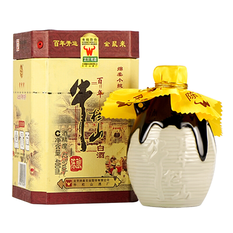 牛栏山二锅头52度42度百年陈酿（三牛）浓香型400ml*6瓶 白酒整箱