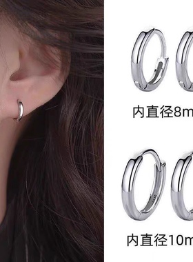 纯银耳环耳圈纯银冷淡风女