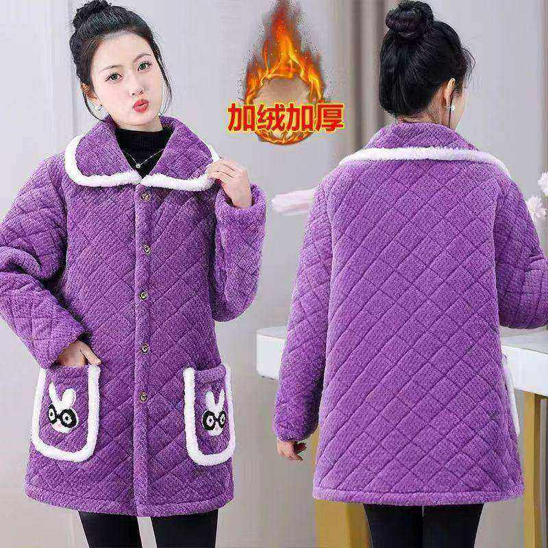 四川省服冬季加绒加厚保暖罩衣棉衣防寒宽松大码棉外套女装家居服,淘宝优惠券,粉丝福利购,淘宝优惠卷