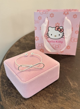 999足银韩系蝴蝶结手镯女简约百搭小众高级感送女友闺蜜生日礼物