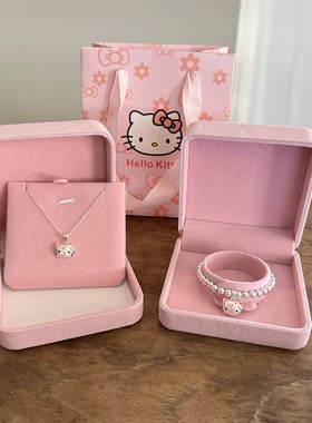 生日礼物999纯银圆珠手链女俏皮可爱哈喽Kitty银吊坠手串儿童大人