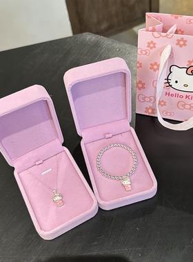 Kitty猫纯银项链手链套装女生儿童宝宝亲子款2026新款生日礼物