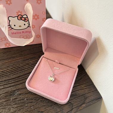 送女友情人节HelloKitty纯银项链女凯蒂猫甜美可爱锁骨链礼物首饰
