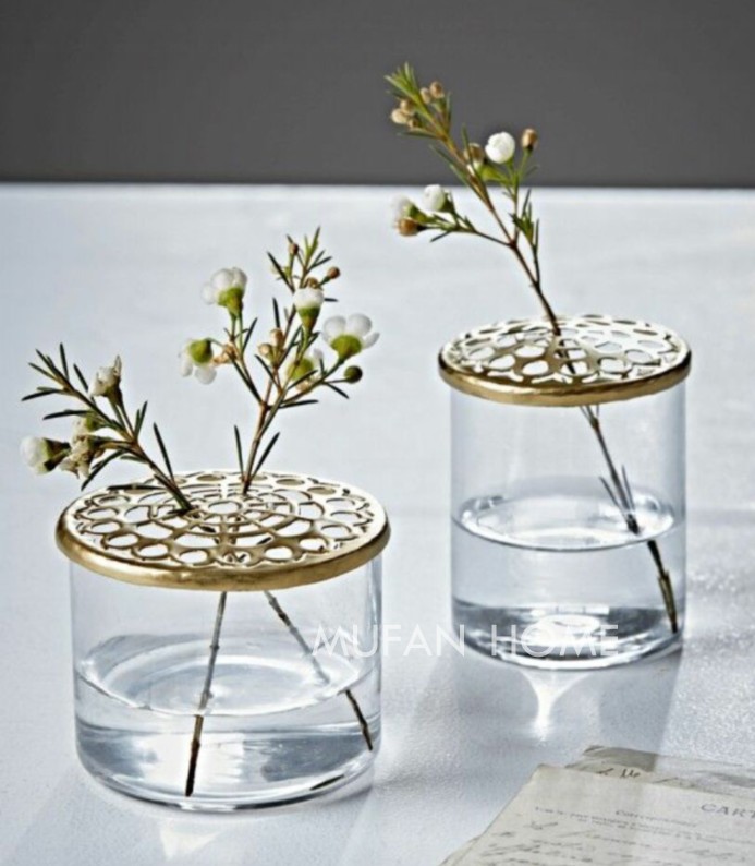 ins北欧网红金属花瓶花器架构试管水培花瓶摆件家居派对婚礼摆件