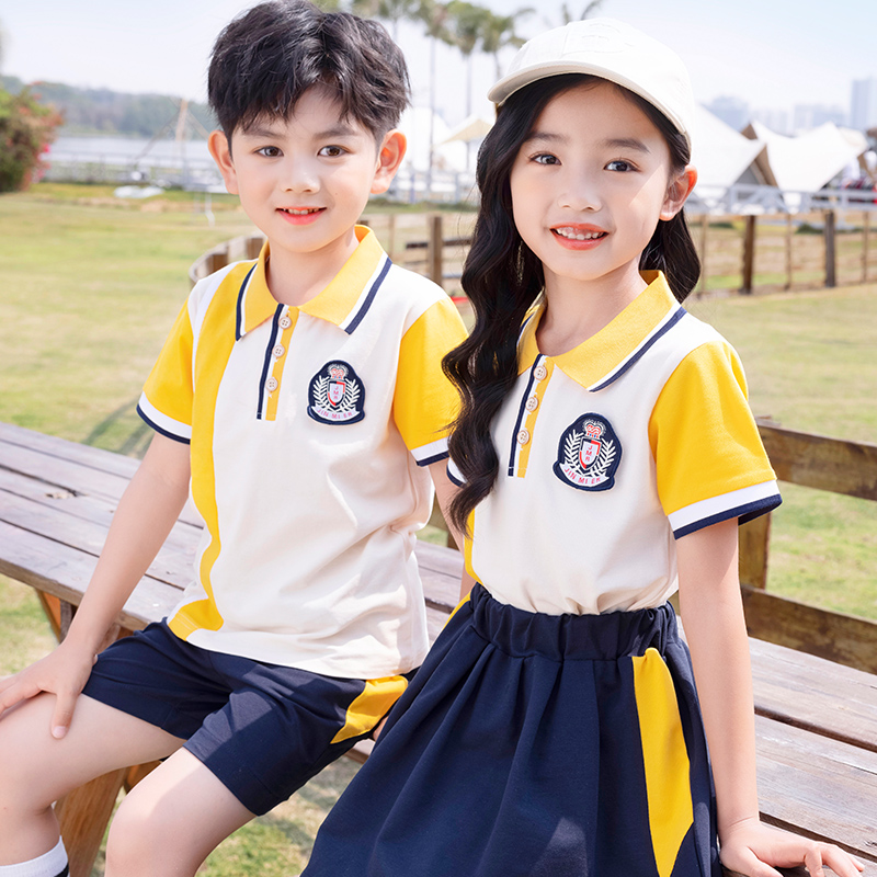 小学生校服夏装幼儿园园服夏季款儿童班服套装运动短袖毕业服纯棉-图3