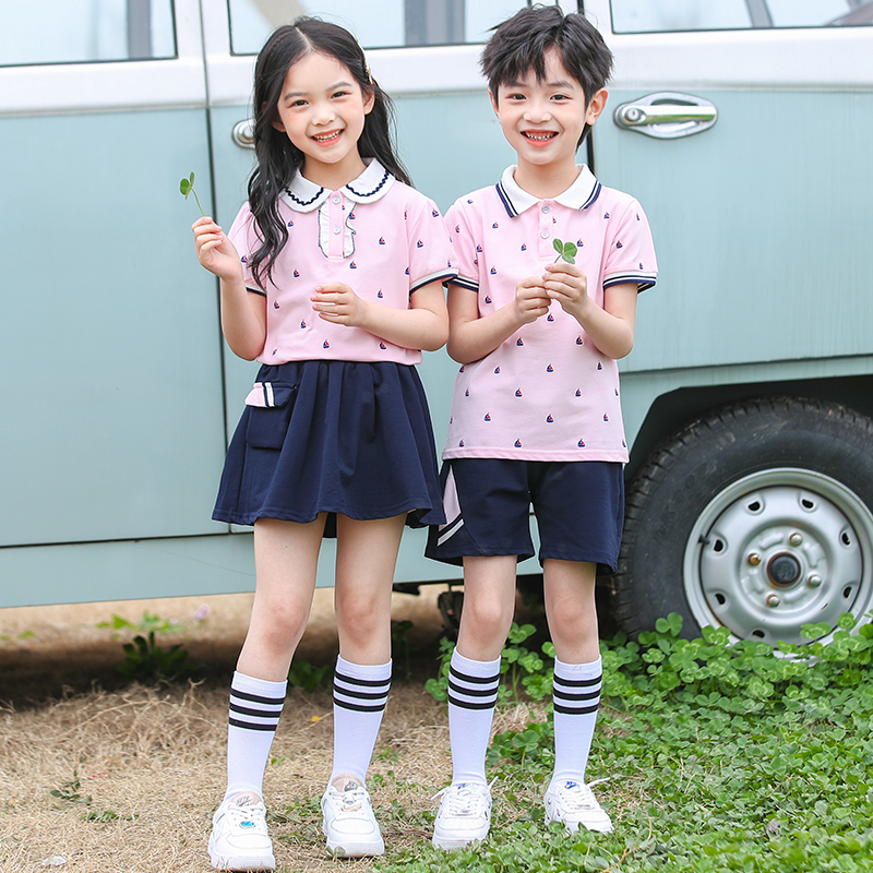 幼儿园园服夏装英伦毕业照服装学院风儿童校服夏季纯棉小学生班服