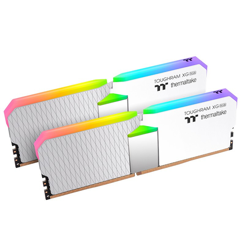 Tt台式机电脑白色内存条DDR4钢影TOUGHRAM XG RGB 64G(32Gx2)套条 - 图0
