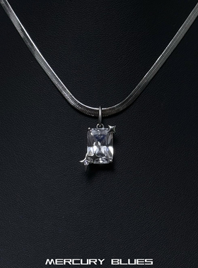 星陨系列白色透亮个性镶钻钛钢吊坠男女士配饰晶钻