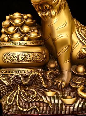 铜老虎摆件铜生肖虎家居客厅聚宝盆虎大号虎虎生威如意福虎