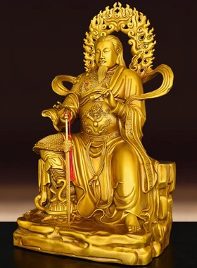 黄铜祖师爷摆件黄铜玄天上帝佑圣玄武灵应真君家居客厅供奉工艺品