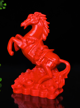 红色朱砂马摆件上发到成功生肖台饰设工艺品长城风水玄关家居
