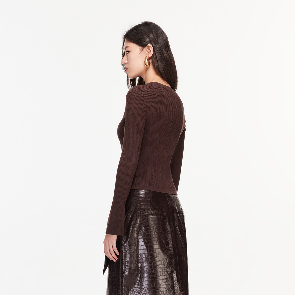 Vero Moda针织衫女2026春季新款含莱赛尔喇叭袖修身上衣优雅时髦,淘宝优惠券,粉丝福利购,淘宝优惠卷