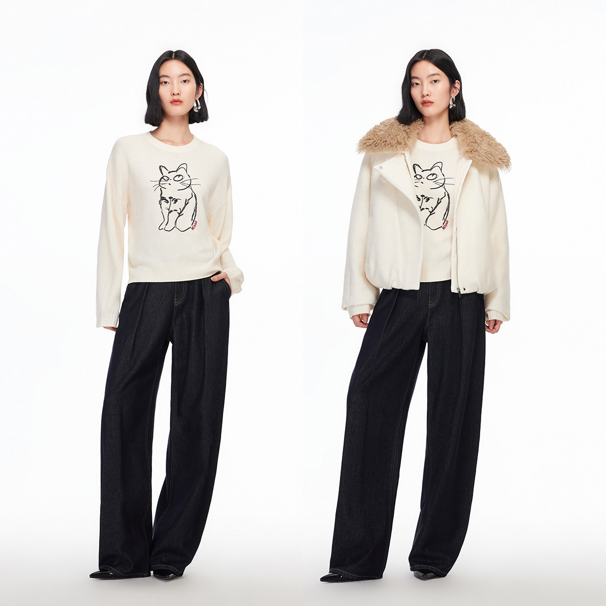 【显眼猫】Vero Moda针织衫2026春季新款含羊毛喵咪软糯宽松毛衣,淘宝优惠券,粉丝福利购,淘宝优惠卷