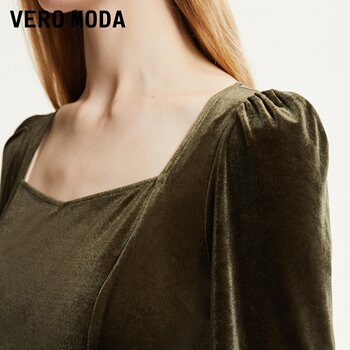 V zone Ayazhi Vero Moda dress 2024 ຕົ້ນພາກຮຽນ spring palace style ແອວສູງ velvet ເສື້ອປີໃຫມ່ທີ່ມີຄວາມຮູ້ສຶກຂອງຄໍາ