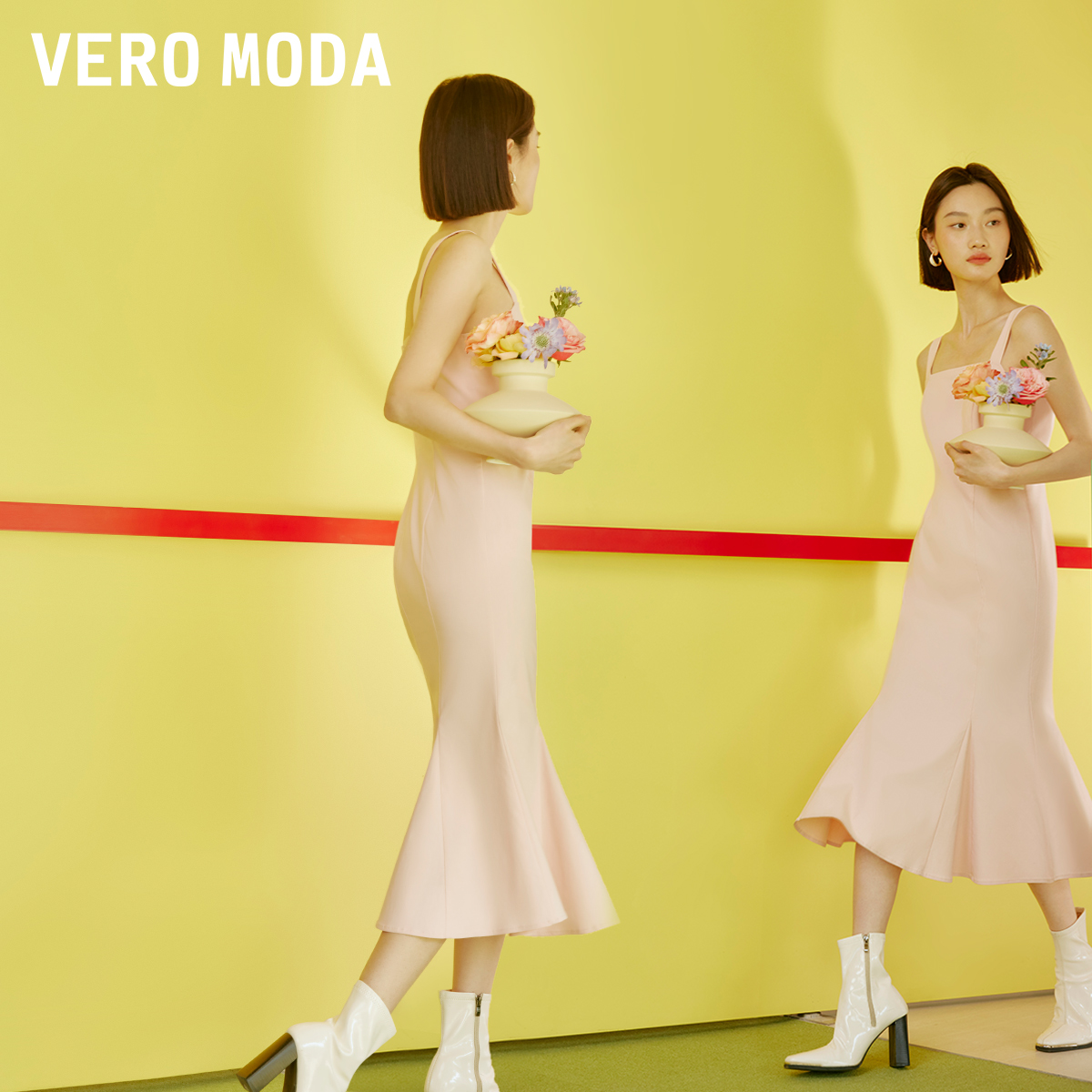 Vero Moda【人鱼裙】连衣裙2024初春新款优雅修身鱼尾裙浪漫约会-图3