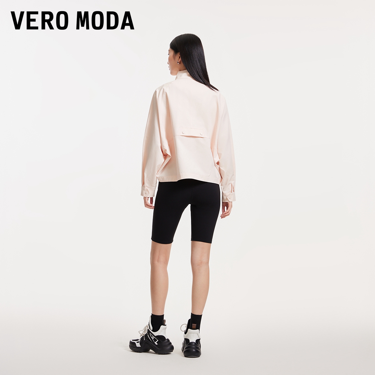 Vero Moda夹克外套女2024春夏新款休闲百搭纯色工装外套上衣女 - 图1