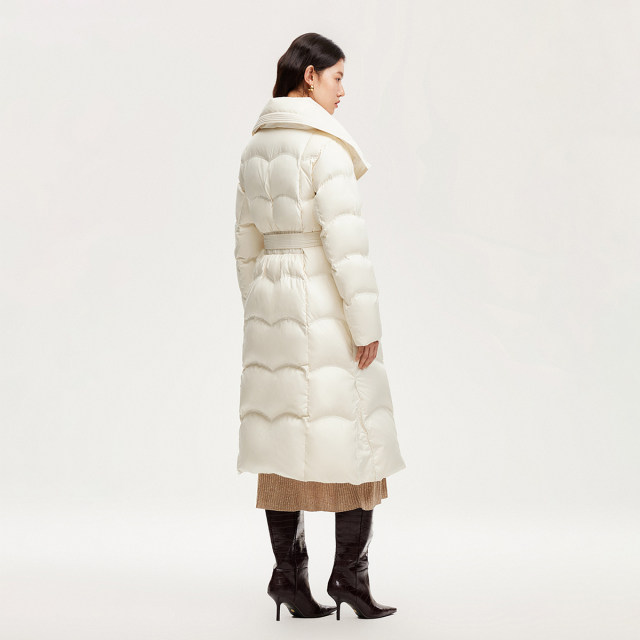 Women's VeroModa waist-cinching down jacket