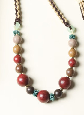 瑰丽款DIY五行合香珠项链挂脖可调节 厂家批发男女文玩念珠首饰