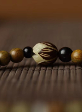 绿檀木DIY莲花菩提款0.8双圈手链男女款式装饰手链念珠厂家批发