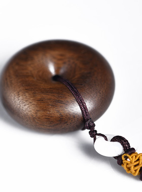 文莱沉香平安扣吊坠男女款钥匙扣木质挂件挂包挂手机链文玩小件