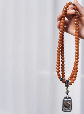 六字箴言款DIY风化菩提手链装饰厂家批发毛衣链8×10男女念珠手链