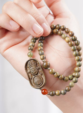 扎基拉姆款绿檀木DIY手链厂批发规格0.6男女文玩念珠手持装饰首饰