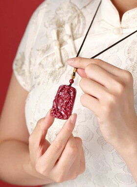 紫金砂朱砂天师钟馗吊坠毛衣项链男女低含量本命年钟馗挂件吊坠