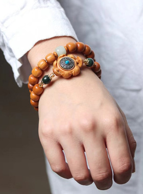 箴言莲花款DIY芭比檀香桶珠手链 念珠厂家批发规格9×10男女装饰