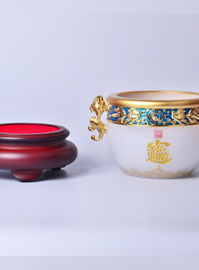 聚宝盆琉璃工艺品摆件创意家居装饰平安银行保险开门红乔迁礼品