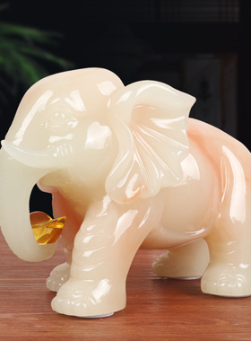 三件套富贵如意一对大象摆件家居客厅酒柜玄关办公室高档轻奢礼品