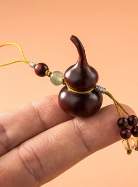 小叶紫檀小葫芦挂件手机链挂饰品手机壳U盘挂绳男女精致可爱吊坠