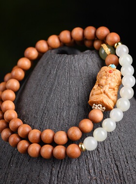 芭比檀香老山檀正区沉水黑肉手链DIY和田玉雕刻度母男女款文玩