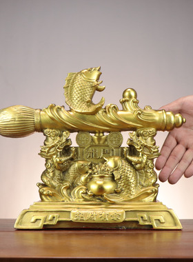 黄铜文昌笔摆件 金榜题名 鱼跃龙门家居 开业礼品铜摆件 大笔发财