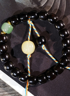 黑檀紫光檀老型珠DIY手链手串搭配醒狮配饰南瓜珠文玩复古手饰