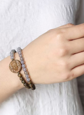 扎基款DIY绿檀木手链首饰文玩厂家批发规格0.6男女中式风念珠装饰