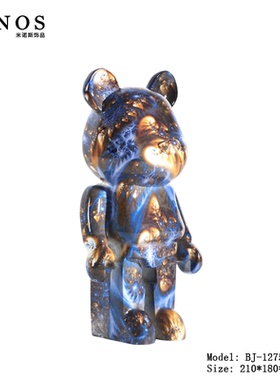 现代彩绘高端酒店会所装饰摆件