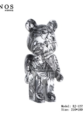 现代彩绘网红暴力熊酒店大堂门店卡通熊公仔高端酒店会所装饰摆件