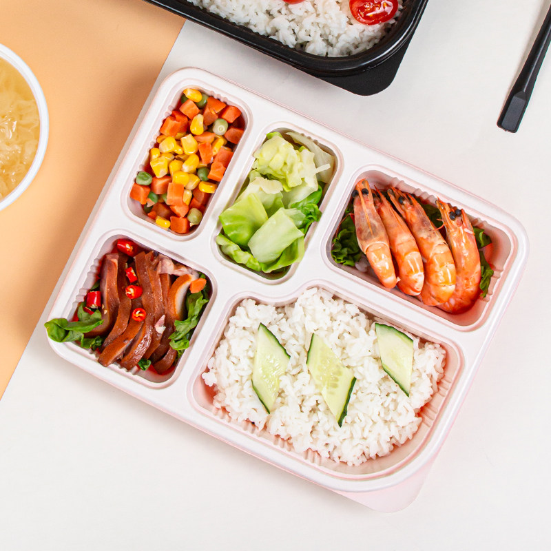 五格餐盒一次性分格打包盒三格四格饭盒分隔六格食品级可微波团餐 - 图0