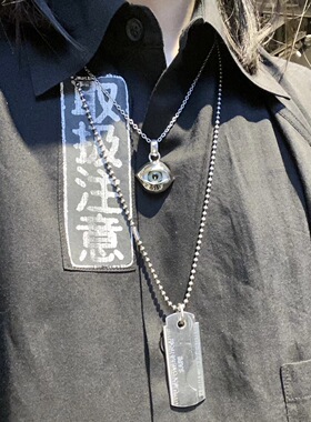 yoh*ji山本*耀司眼睛纯银项链男女潮轻奢高级设计感小众饰品ins