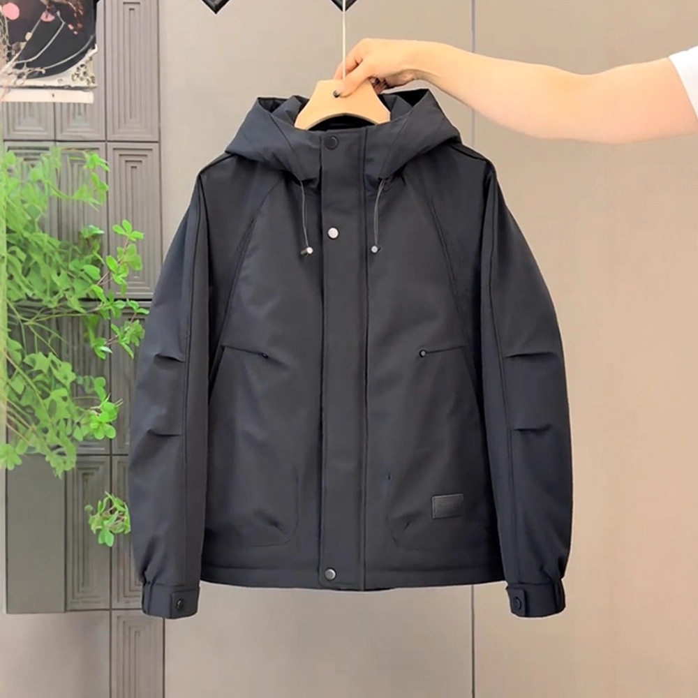 二棉外套男士冲锋衣连帽工装帅气青年百搭休闲棉服男款夹棉夹克男,淘宝优惠券,粉丝福利购,淘宝优惠卷