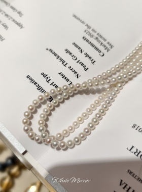 天然淡水AK珍珠项链极光正圆锁骨链轻奢高级气质颈链