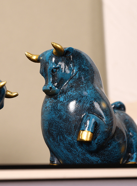 轻奢高档牛气冲天装饰摆件