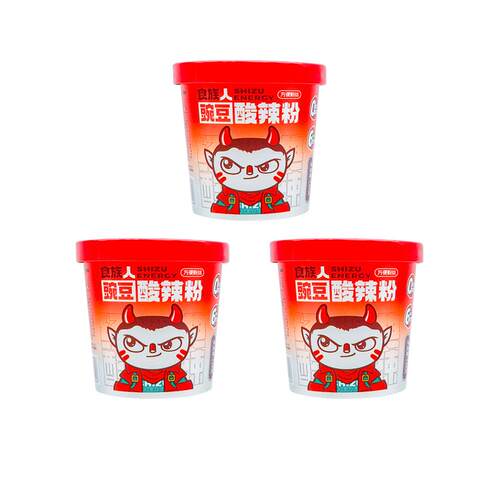 食族人酸辣粉桶装网红爆款麻辣爆肚粉花甲食人族速食宿舍夜宵充饥 - 图3