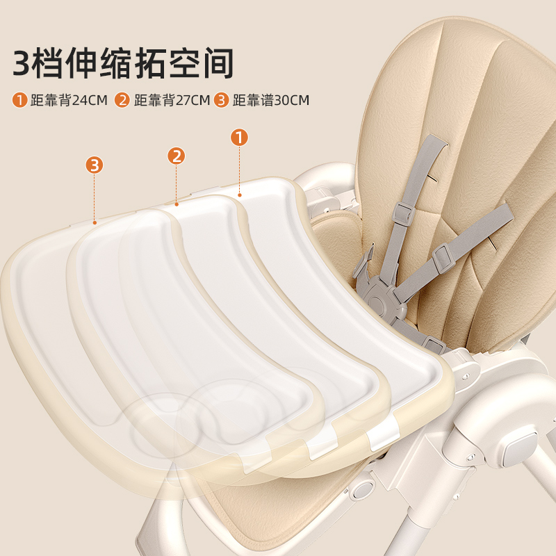 爱里奇宝宝餐椅婴儿家用吃饭餐桌椅多功能可坐躺折叠便携儿童椅子