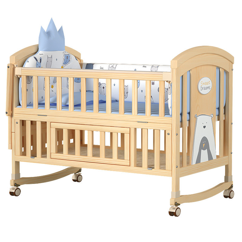 爱里奇多功能bb实木新生无漆摇篮床 爱里奇婴儿床