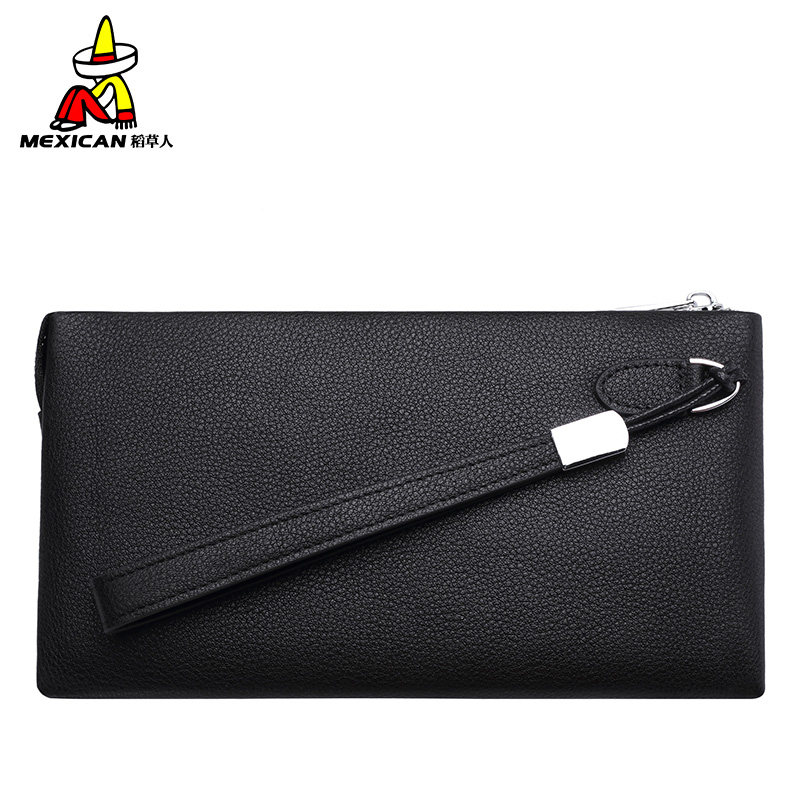 Scarecrow men's handbag men's genuine leather boutique men's bag business first-layer cowhide bag clutch bag clutch wallet trendy