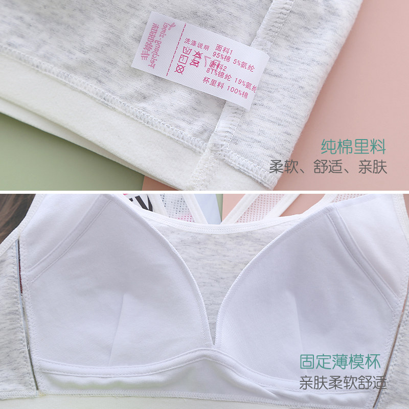 运动女背心防震学生初中高中生文胸 兰盼抹胸