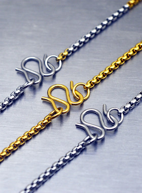 钛钢泰国金色加长款佛牌链