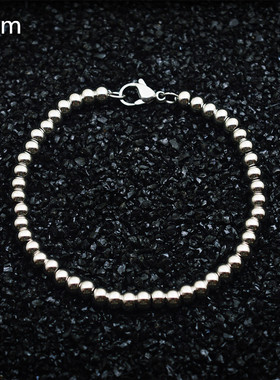 原创银色圆珠钛钢手链珠子不掉色