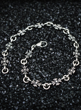 复古做旧十字架钛钢男女时尚手链